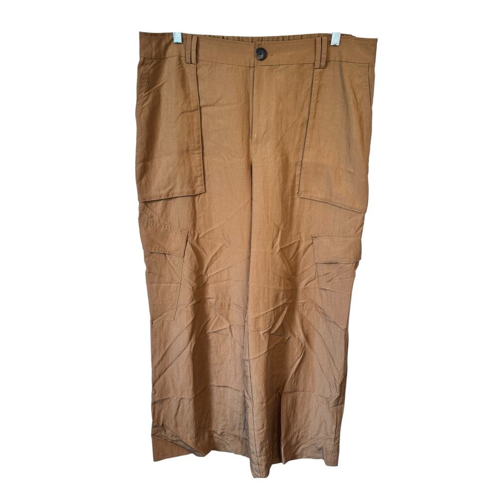 VINCE NWT Mid-Rise Fluid Cargo Trouser Pants Brown Nile Sz 16 Gorpcore $395 MSRP - Picture 2 of 10